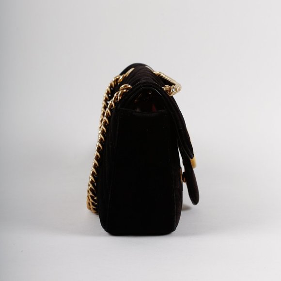 SOLD Gucci Black Velvet Matelassé GG Marmont Mini Bag - Picture 2 of 11